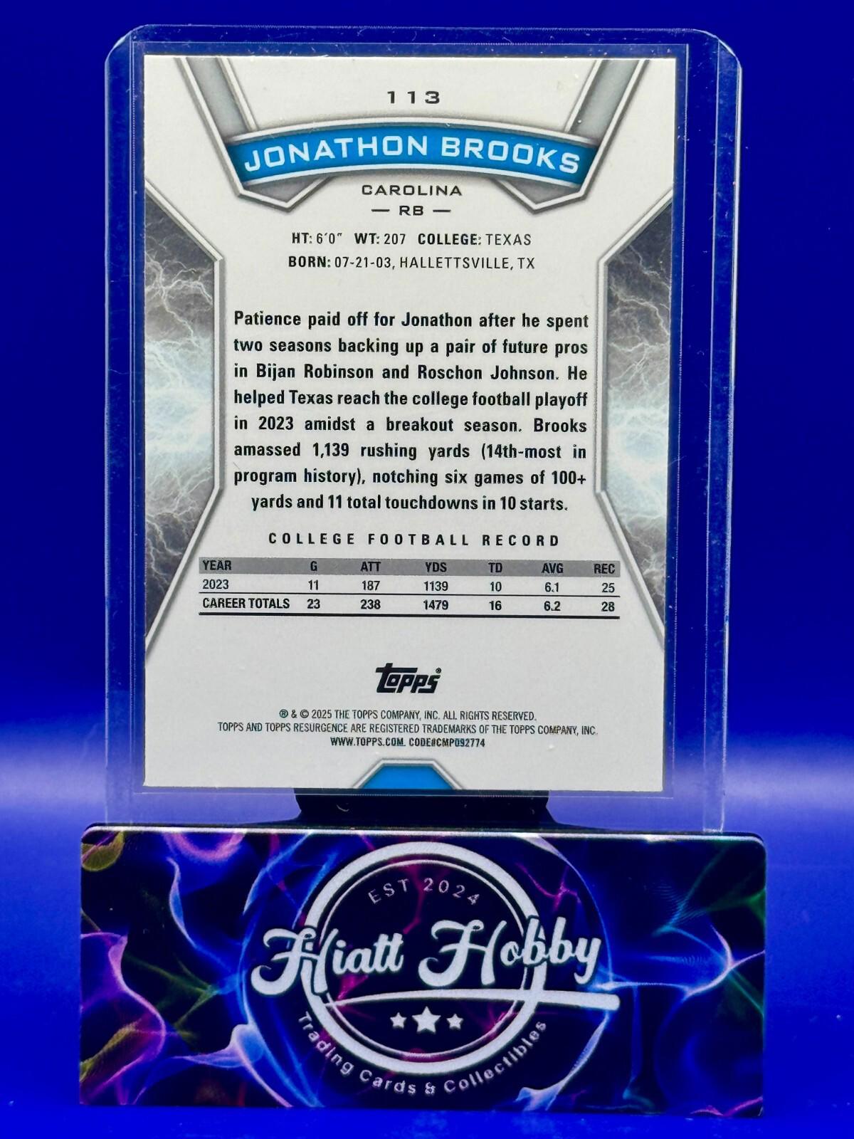 2024 Topps Resurgence - Rookies Jonathon Brooks #113 - Prism Refractor (RC)